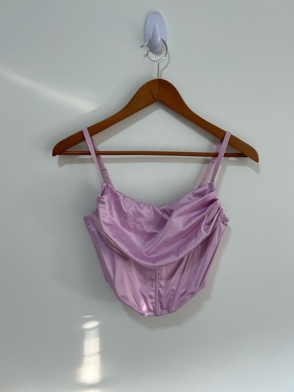 Urban Outfitters Satin Lilac Corset Crop Top
